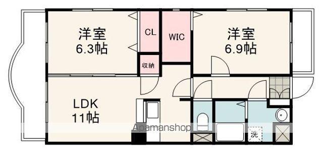 セントラルストーク(2LDK/3階)の間取り写真
