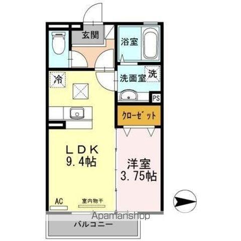 BRICK HOUSE(1LDK/1階)の間取り写真