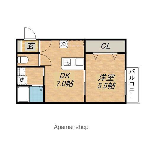 レフレール秋葉(1DK/1階)の間取り写真