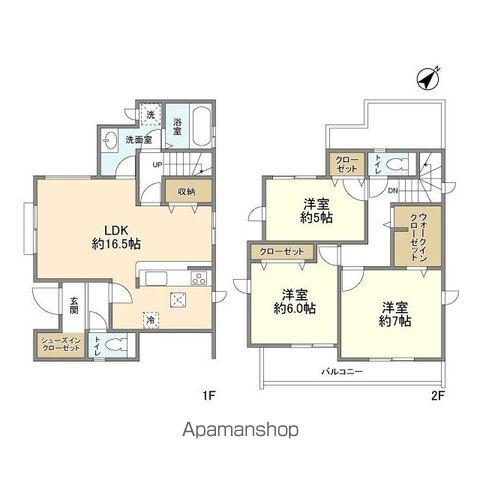 西武鉄道新宿線 南大塚駅 徒歩19分 2階建 築1年(3LDK)の間取り写真