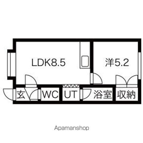 稲穂アパートメント(1DK/2階)の間取り写真