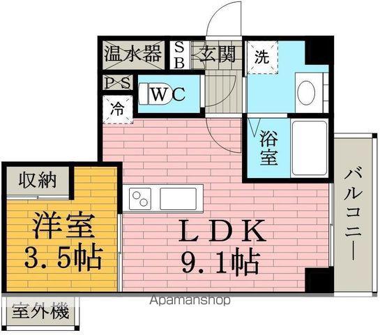 プレミアコート(1LDK/4階)の間取り写真