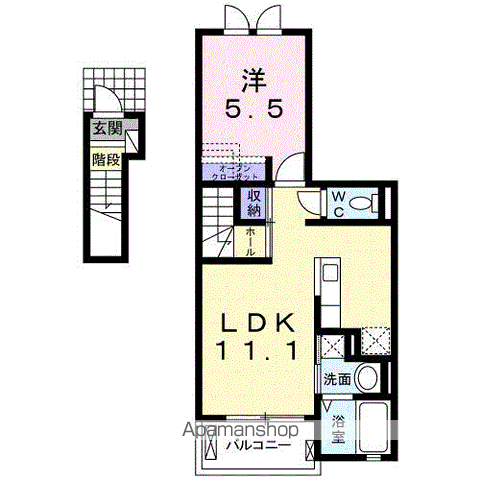 エレノア(1LDK/2階)の間取り写真