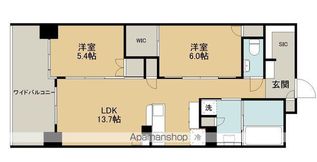デュオセーヌ相模原上溝駅前1009(2LDK/10階)の間取り写真