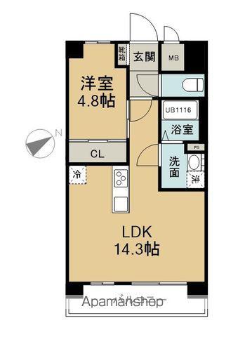 グランアレズ萩原(1LDK/2階)の間取り写真