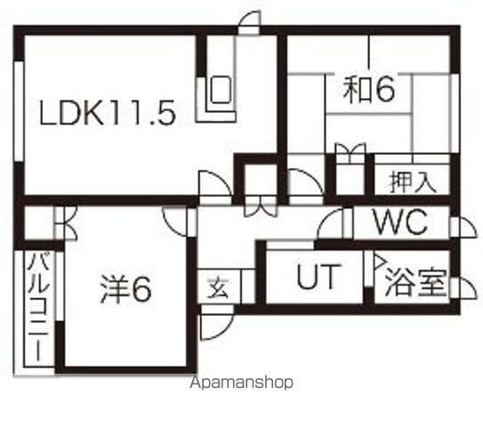 メゾンリリーフ長岡A棟(2LDK/2階)の間取り写真