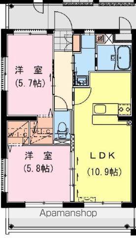 REVEL OCEAN(2LDK/3階)の間取り写真
