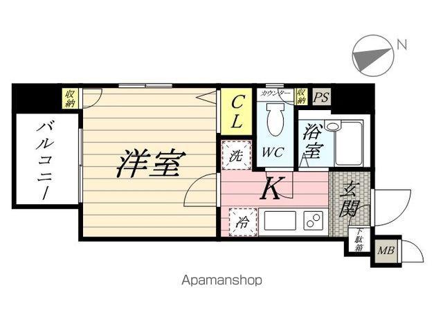 メインステージ東神田Ⅱ(1K/3階)の間取り写真