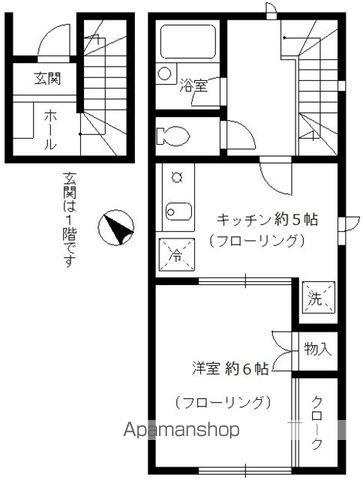 メゾン・ド・ルルス・ドゥー(1K/1階)の間取り写真