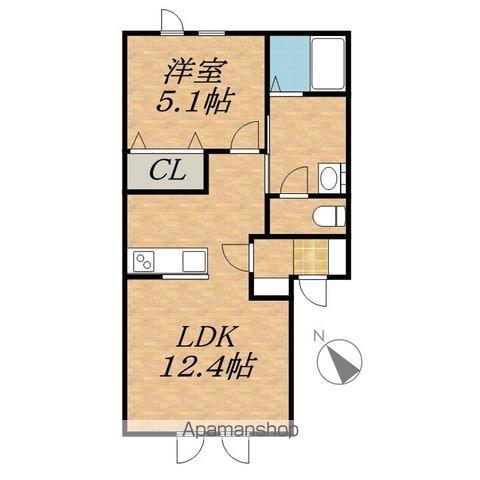 ラ・プレーヌ(1LDK/2階)の間取り写真