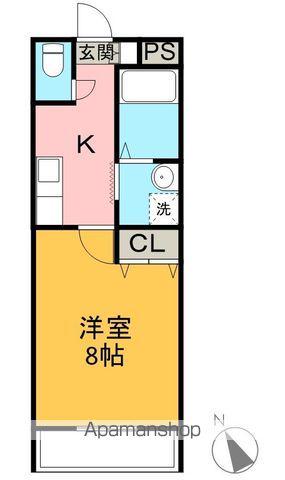 ボニートロッサⅢ(1K/1階)の間取り写真