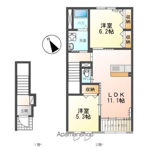 ハイツグレース(2LDK/2階)の間取り写真