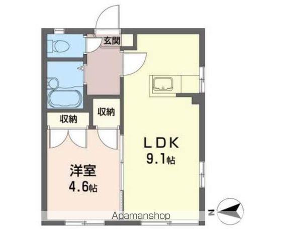 ディアス田園 I(1LDK/2階)の間取り写真