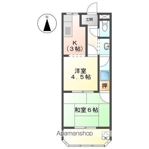ハインスハイムⅢ(2K/1階)の間取り写真