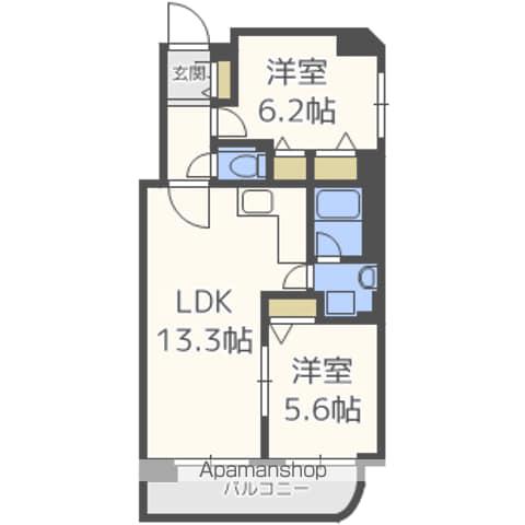 ファンタジーアヴェニュー広和NO.17(2LDK/6階)の間取り写真
