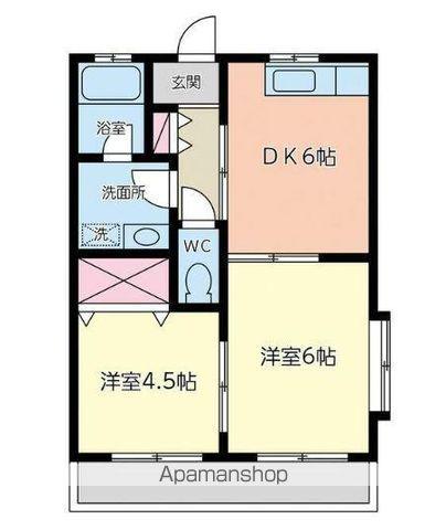 エトワールⅣ(2DK/1階)の間取り写真