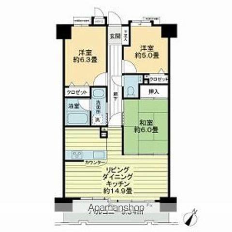 ライオンズマンション一社東(3LDK/2階)の間取り写真