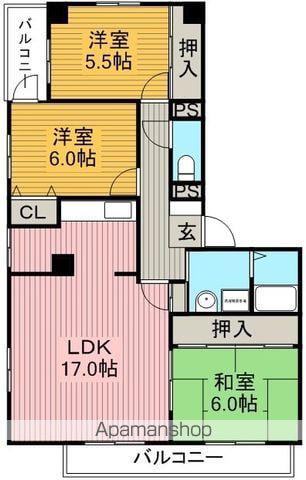 アルカディアⅤ(3LDK/2階)の間取り写真