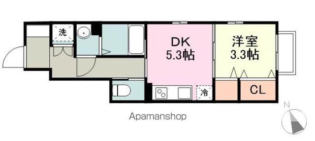 CASA LUCEⅡ(1DK/1階)の間取り写真