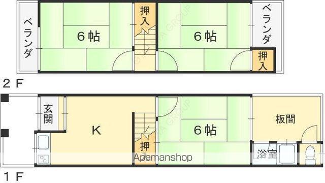 黒原旭町14−6連棟貸家(3K)の間取り写真