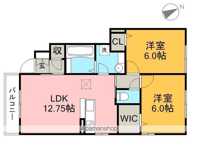 ヴァンヴェール大津(2LDK/1階)の間取り写真