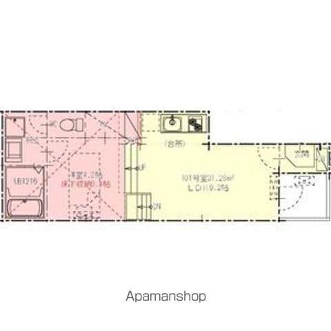 エスポワール中村(1LDK/1階)の間取り写真