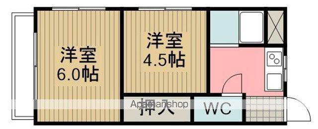 ハイツ吉原(2K/1階)の間取り写真