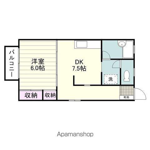 ベルエポック向陽台(1DK/2階)の間取り写真
