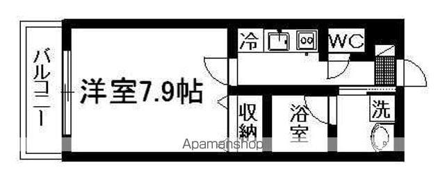 しゃとれきたやま(1K/2階)の間取り写真