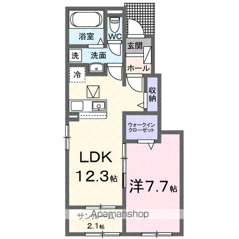 トラスト メゾン(1LDK/1階)の間取り写真