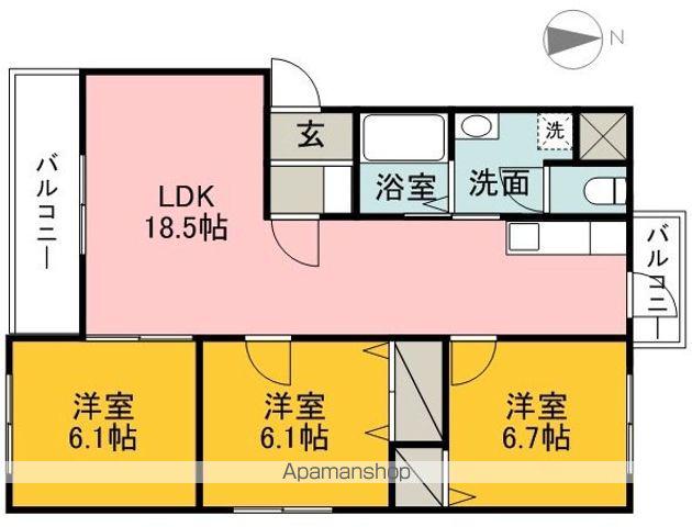 ボヌールレジデンス(3LDK/3階)の間取り写真
