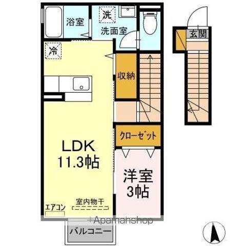 きらら 七番館(1LDK/2階)の間取り写真