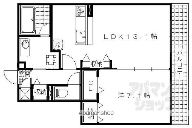 WEMBLEY(1LDK/1階)の間取り写真
