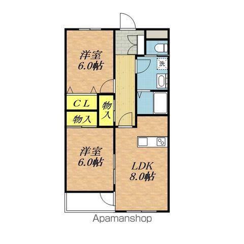 MK48(2LDK/2階)の間取り写真