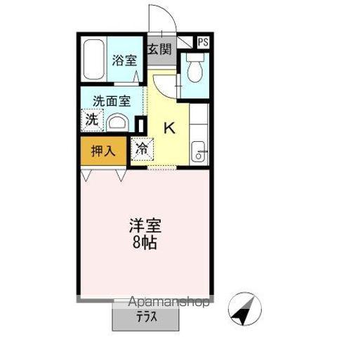 東光フラッツ(1K/1階)の間取り写真
