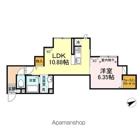 ヴィヴィアン(1LDK/2階)の間取り写真