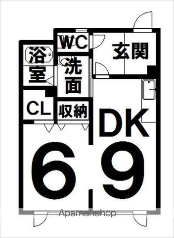 コーポ柏(1DK/1階)の間取り写真