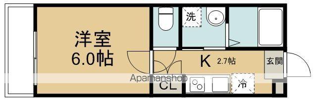 プラウドシャトー若葉(1K/3階)の間取り写真