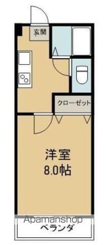 シャンポールⅡ(1K/2階)の間取り写真