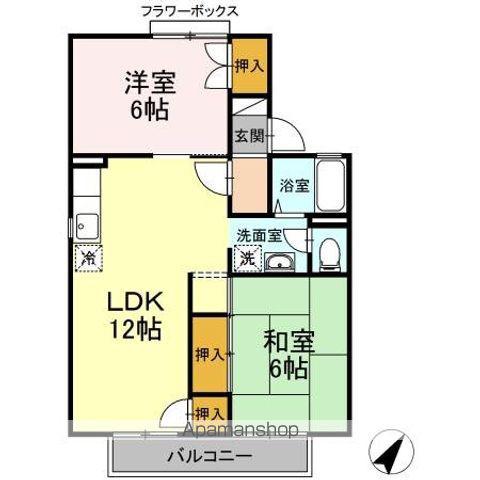 パークサイド吉敷A棟(2LDK/2階)の間取り写真