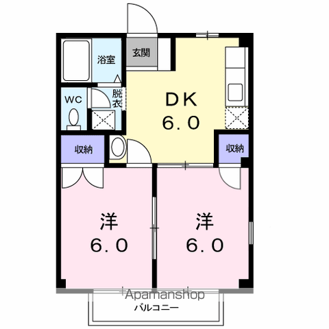 ガーデン・ハイツ(2DK/1階)の間取り写真