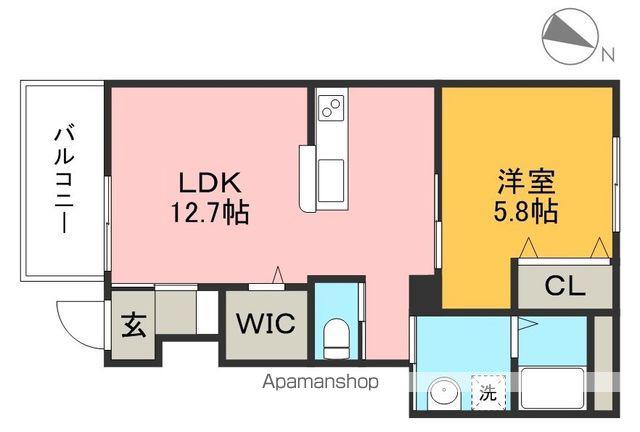 クレシアA棟(1LDK/1階)の間取り写真