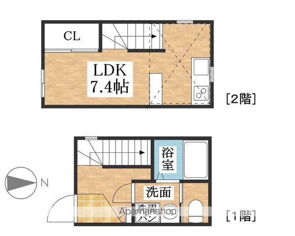 VILLENEUVE下小田井(ワンルーム/1階)の間取り写真