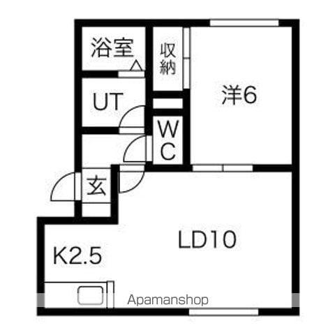 ジュピター白石中央Ⅱ(1LDK/2階)の間取り写真