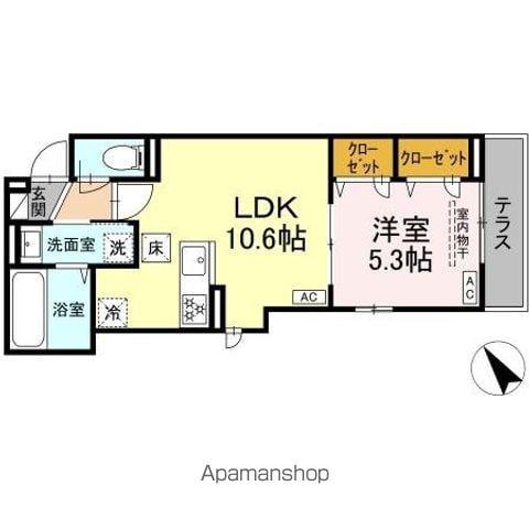 MAISON COCORU(1LDK/1階)の間取り写真