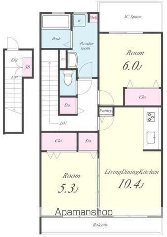 コンフォートソシア(2LDK/2階)の間取り写真