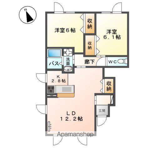 パルジュデビュール(2LDK/1階)の間取り写真