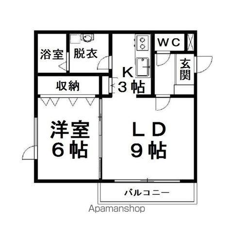 ジョージラピュタ(1LDK/1階)の間取り写真