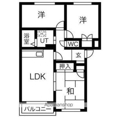 ロイヤル麻生(3LDK/1階)の間取り写真