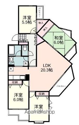 コンフォール安東(4LDK/3階)の間取り写真